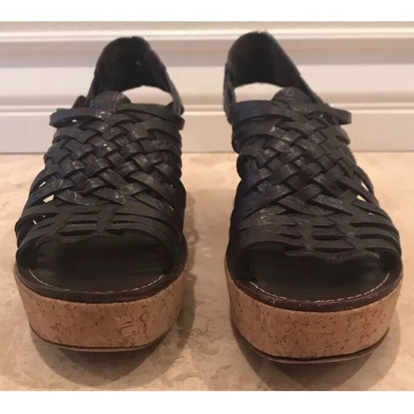 TORY BURCH Woven Leather Cork Huarache Sandals 9M - Picture 2 of 8